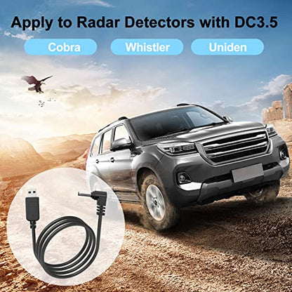 USB to DC3.5 Radar Detector Cable 6.6ft for Escort