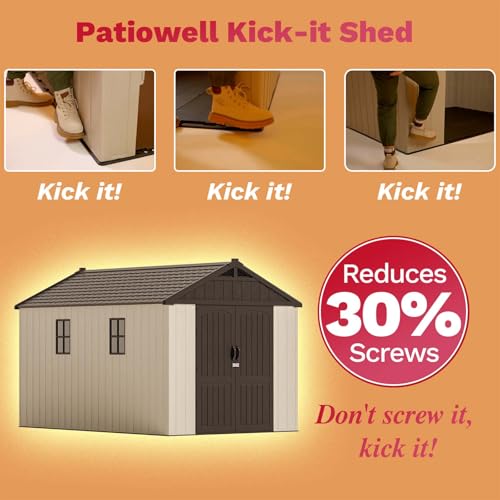 8x12 FT Resin Outdoor Storage Shed with Floor