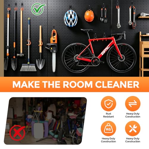 Garage Hooks 16 Pack Utility Steel Garage Storage Hooks with Anti (16 Count)