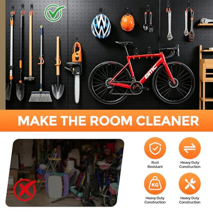 Garage Hooks 16 Pack Utility Steel Garage Storage Hooks with Anti (16 Count)