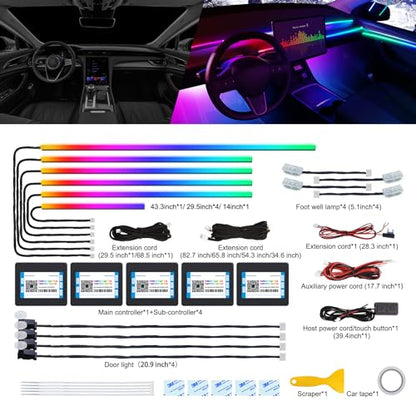 Dreamcolor Acrylic Interior Car LED Strip Light with Wireless APP