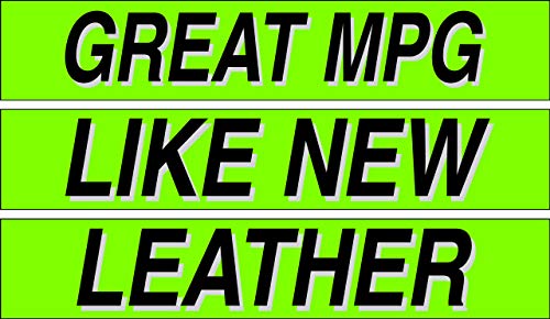 Ez line Vinyl Windshield Stickers 3 Dozen 15 Inch Chartreuse Slogan Dealership Pro Pack for Car Lots (36 Count)