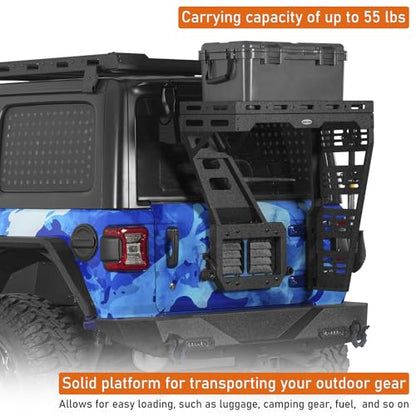 JL Tailgate Spare Tire Cargo Basket Rack for 2018
