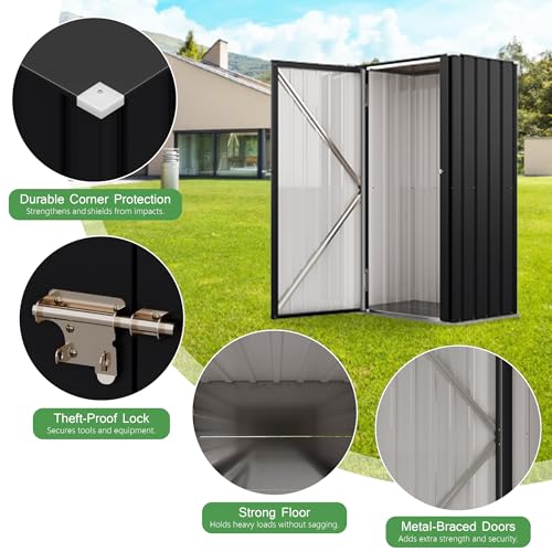 22 Cuft Vertical Storage Shed Without Adjustable Shelves