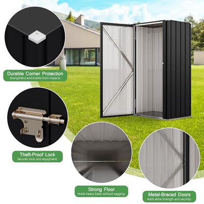 22 Cuft Vertical Storage Shed Without Adjustable Shelves