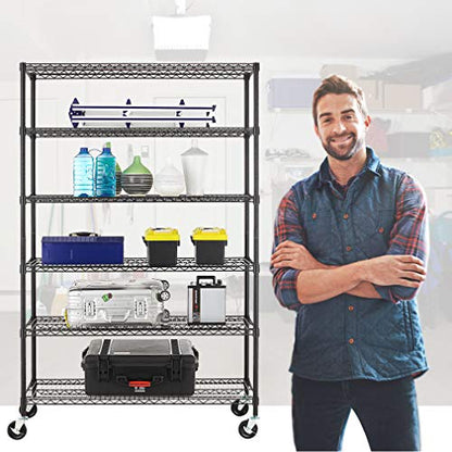 6 Tier Wire Shelf with Wheels