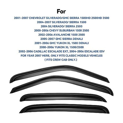 Window Visors Rain Guards for 2001
