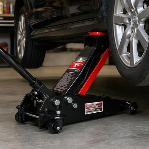 Floor Jack 3 Ton Capacity Fast Lift Service Jack Steel Heavy Duty Hydraulic Car Jack Black