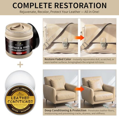 Leather Recoloring Balm with 100ml Mink Oil