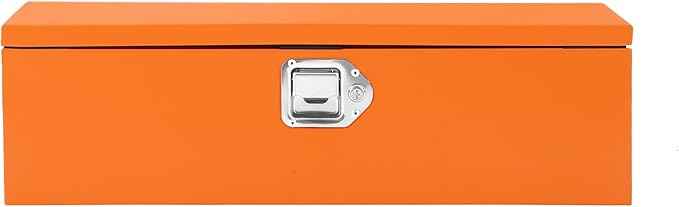 Steel Truck Bed Tool Box, Heavy Duty Waterproof Metal Toolbox Organizer with Lock and Key, Trailer Tool Box for Truck, Pickup, RV, Trailer
