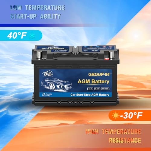 94R Car Battery AGM 12V 80Ah 900CCA