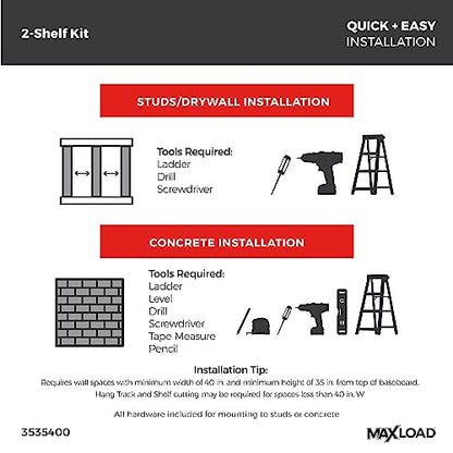 Heavy Duty Wall Shelf Kit for Garage
