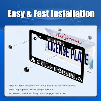 Realtor I Sell Houses License Plate Frame Stainless Steel Car Accessory