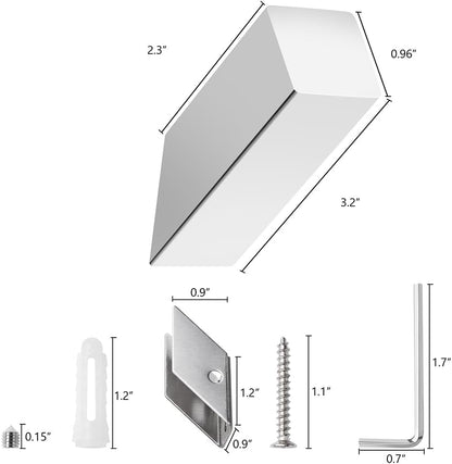NINETREX Towel Hooks Chrome SUS 304 Stainless Steel 4 Pack Heavy Duty Modern Wall Hooks Silver Robe Hook for Bathroom Livingroom Hotel Style Wall Mounted，Polished Chrome Silver Hooks