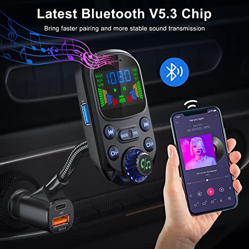 Bluetooth 5.3 FM Transmitter for Car Bluetooth Car Adapter