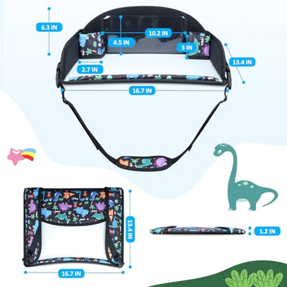 Kids Travel Tray for Carseat with Tablet Stand for Road Trip (2 Count)