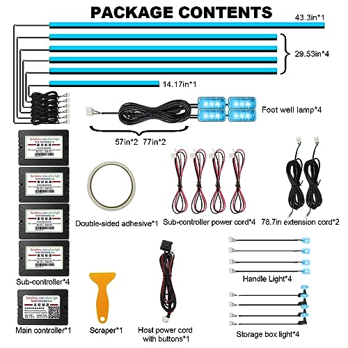 Acrylic Interior Car LED Strip Light (18 Count)