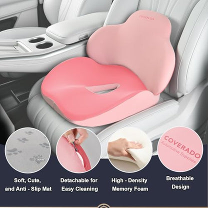 Car Seat Cushion and Lumbar Support Pillow