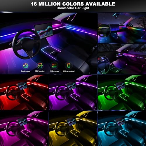 Dreamcolor Acrylic Interior Car LED Strip Light with Wireless APP