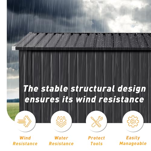 8'x10' Lean to Shed Outdoor Storage Sheds with Triple Doors