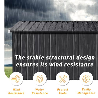 8'x10' Lean to Shed Outdoor Storage Sheds with Triple Doors
