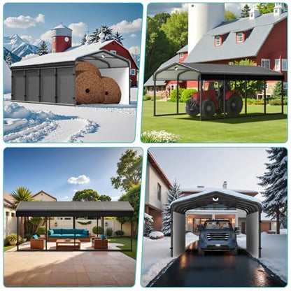 12x20Ft Metal Carport Canopy Heavy Duty