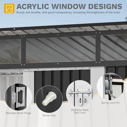 9x4 FT Outdoor Storage Shed with Acrylic Windows
