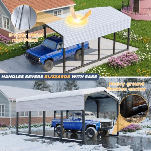 Military Grade Metal Carport 12x20 FT