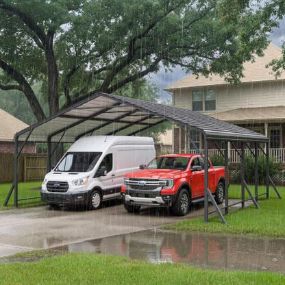 20'x20' Metal Carport with Updated Roof & Enhanced Base