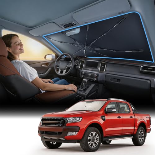 Vinyl Coating Heat Shield] Windshield Sun Shade Umbrella Custom for Ranger