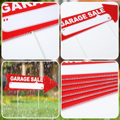 12 Pcs Garage Sale Signs with Stakes Double Sided (12 Count)