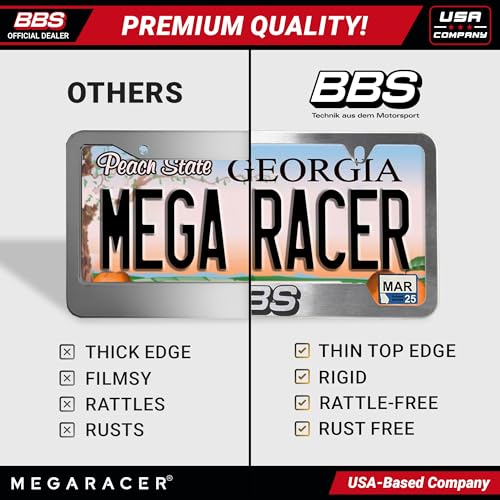 Authentic BBS Brushed Chrome License Plate Frame