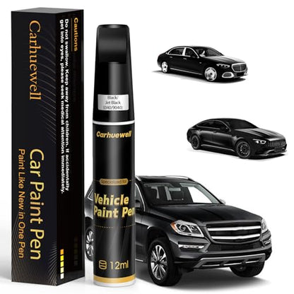 040/9040) Black/Jet Black Touch Up Paint Compatible with Mercedes-Benz, Exact Match Car Paint Pen Automotive Scratch Repair Remover Kit Quick & Easy Solution for Vehile Chips and Nicks
