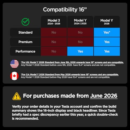 GlasTR EZ FIT Screen Protector Matte Finish for Model Y