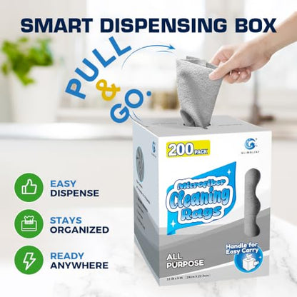 Microfiber Cleaning Cloth 200 Pack (200 Count)