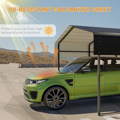 12x20FT Heavy Duty Metal Carport with Canopy