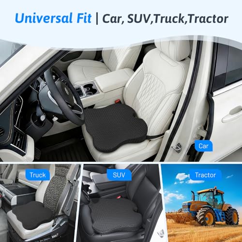 Wedge Car Seat Cushion for Better Visibility & Sciatica Pain Relief