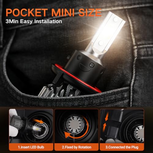 H13 LED Bulb 80000LM Super Bright 6500K White (2 Count)