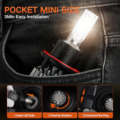 H13 LED Bulb 80000LM Super Bright 6500K White (2 Count)