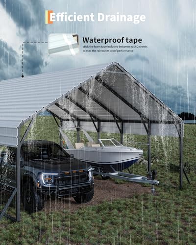 20 ft x 20 ft x13 ft Metal Carport for 2 Cars