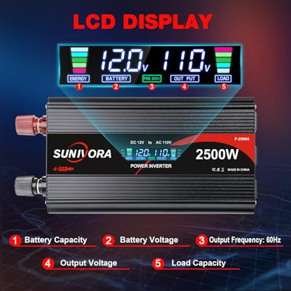 2500 Watt Power Inverter 12V to 110V