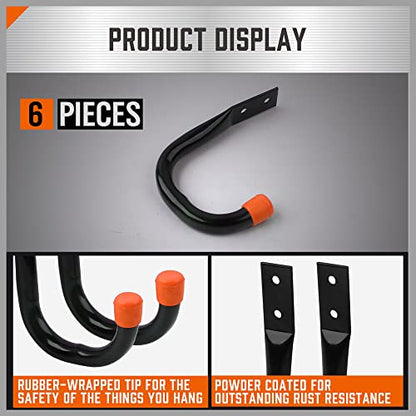 6 Pack Heavy Duty Metal Wall Hooks