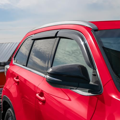 Tape on Extra Durable Rain Guards for Toyota Highlander 2014