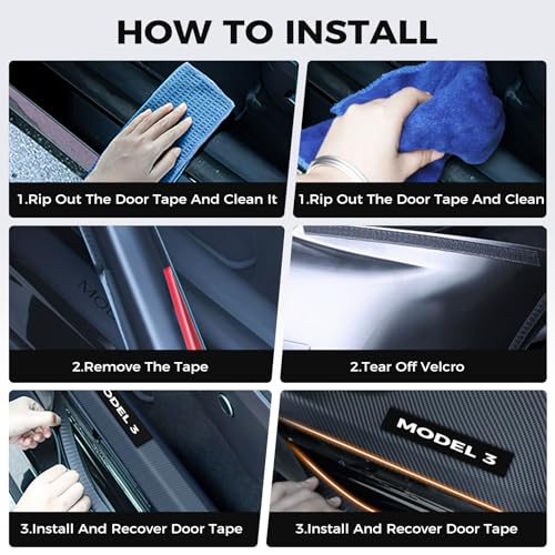 8Pcs Door Sill Protector for Tesla Model 3 Highland 2023 2024 2025 2026