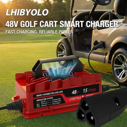 48V Golf Carts Battery Charger for 15 AMP EZGO RXV & TXT