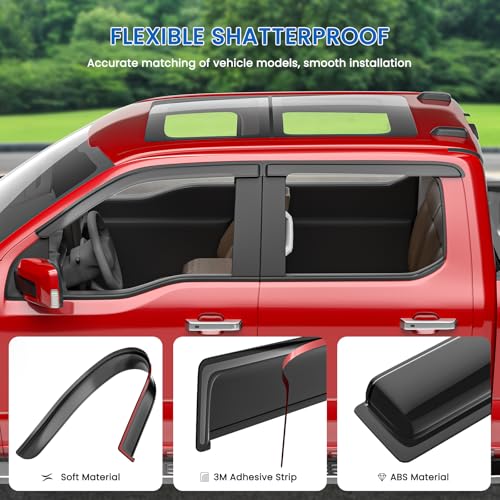 Window Visors Rain Guards Fits 2024 (4 Count)