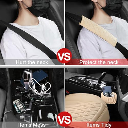 2 Pack Waterproof Front Car Seat Covers for Car Truck SUV Beige (2 Count)