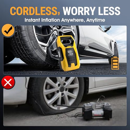 Cordless Tire Inflator Portable Air Compressor (2 pound(s))