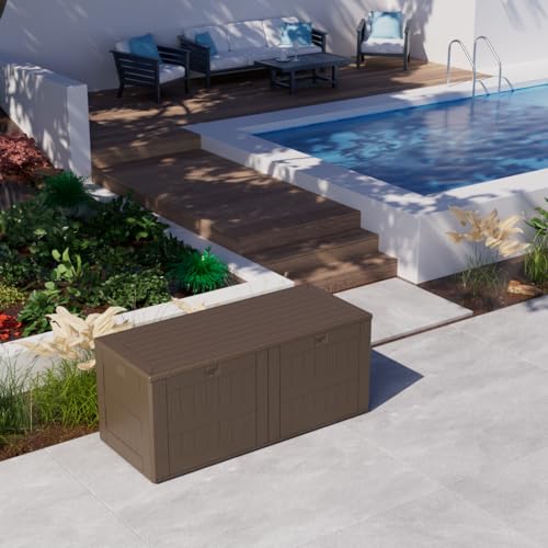 180 Pro Gallon Waterproof Outdoor Storage Bin Resin Deck Box for Patio