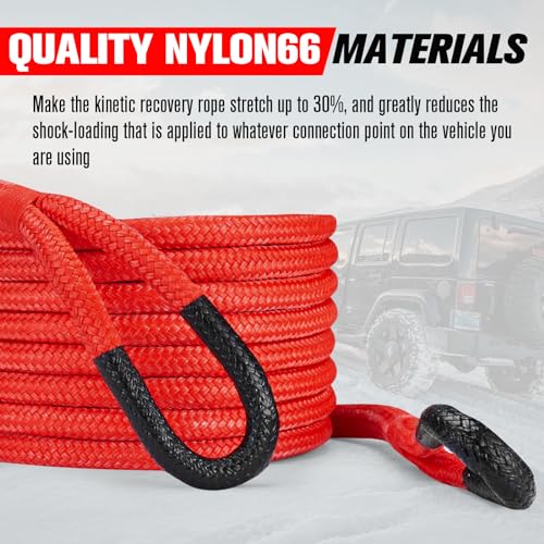 Kinetic Recovery Rope Kit with 2 Soft Shackles (30 Foot)